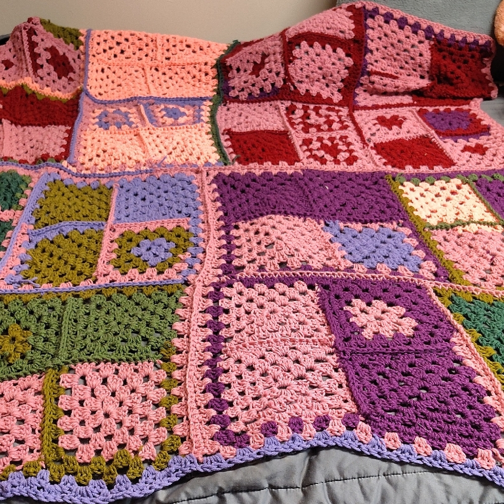 Pink and Purple Patchwork Quilt Cozy Bedding - Picture 1 of 5
